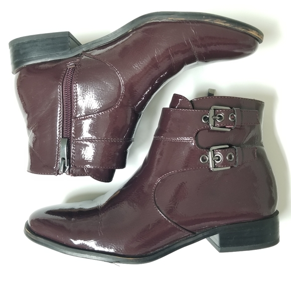 Franco Sarto Riddick burgandy patent leather boot - Picture 10 of 10
